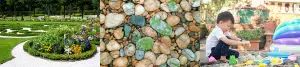 Pebbles and sand for landscaping